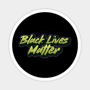 Black Lives Matter Green and Purple Graffiti Magnet